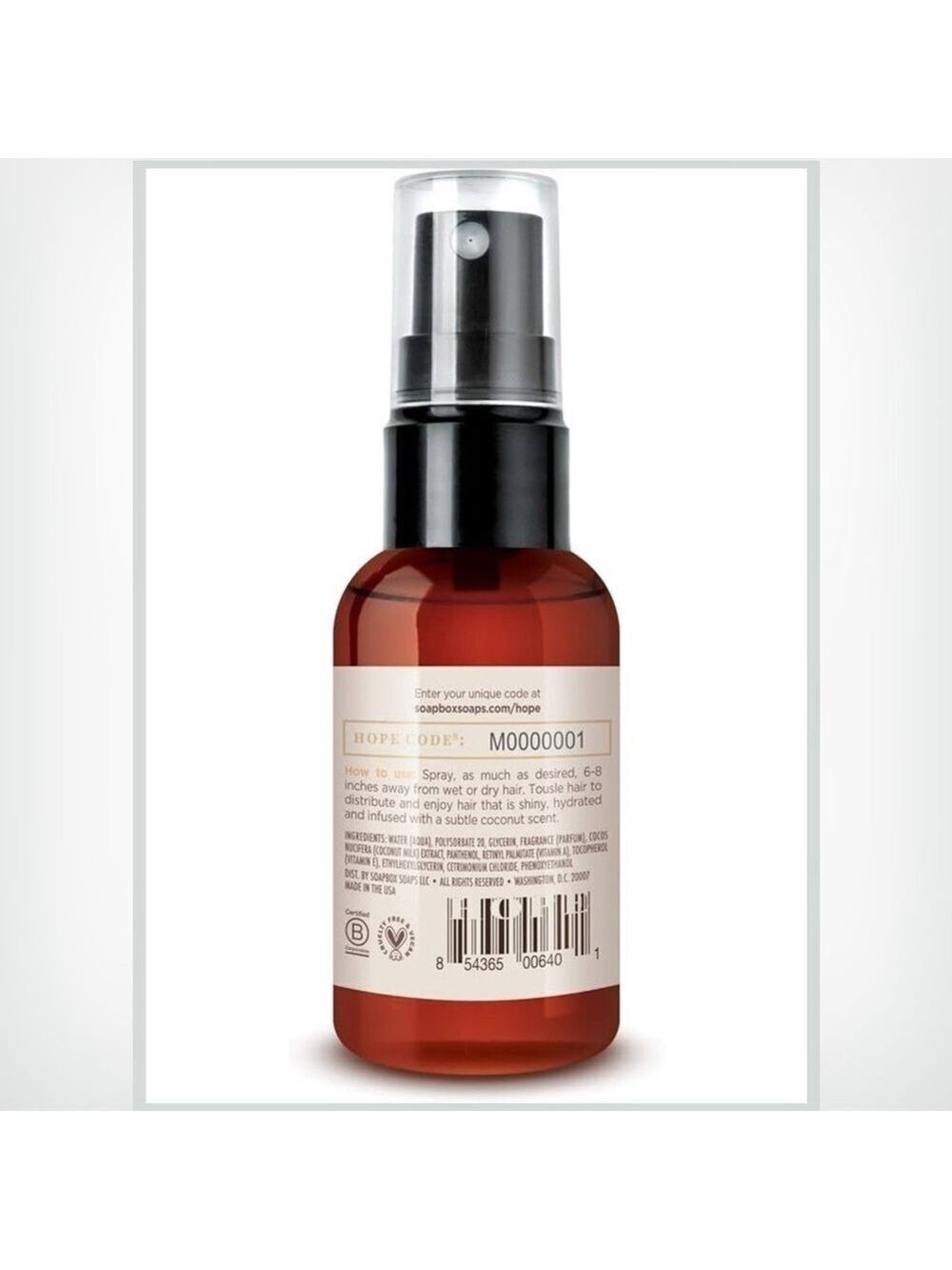 Soapbox Coconut Milk Hair Mist With Vitamin E - Picture 2 of 10